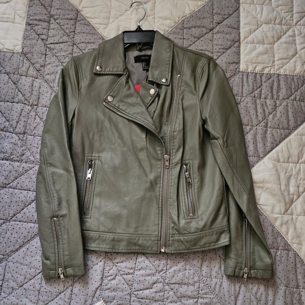 Forever 21 Faux Leather Moto Biker Jacket - Size  S
